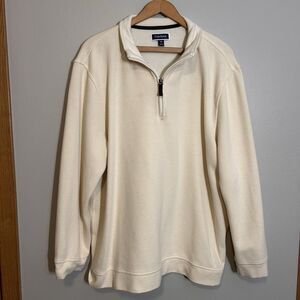 Club Room Cream Polo Sweater XXL 1/4 Zip